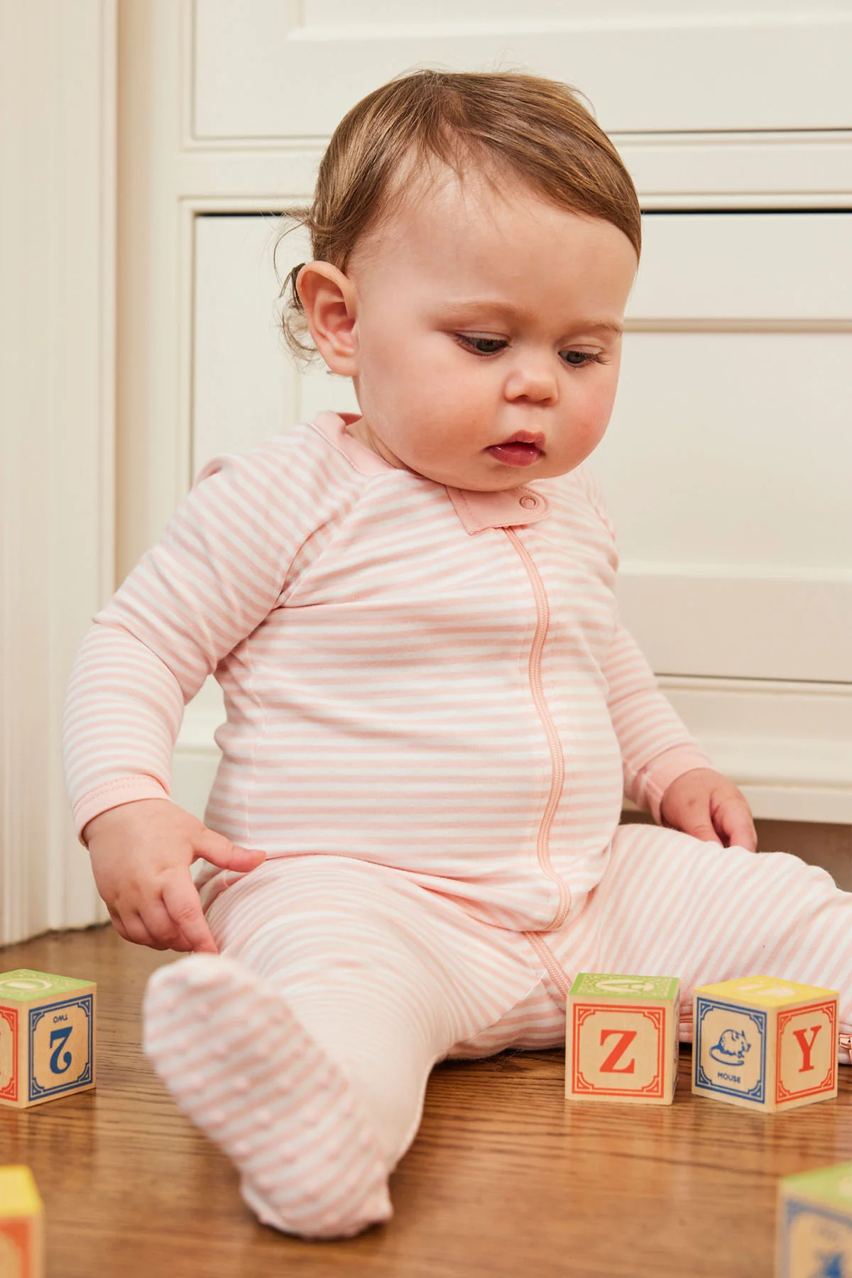 Baby Sleeper in English Rose Stripe - Image 2