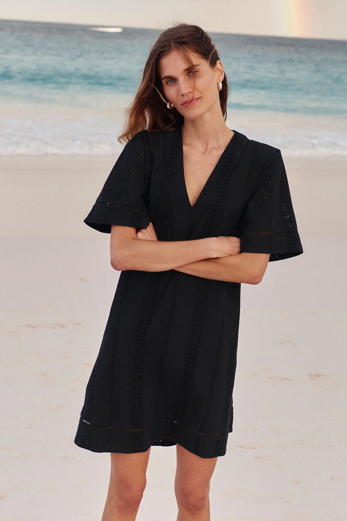 Cafe Dress in Black Eyelet - Image 2