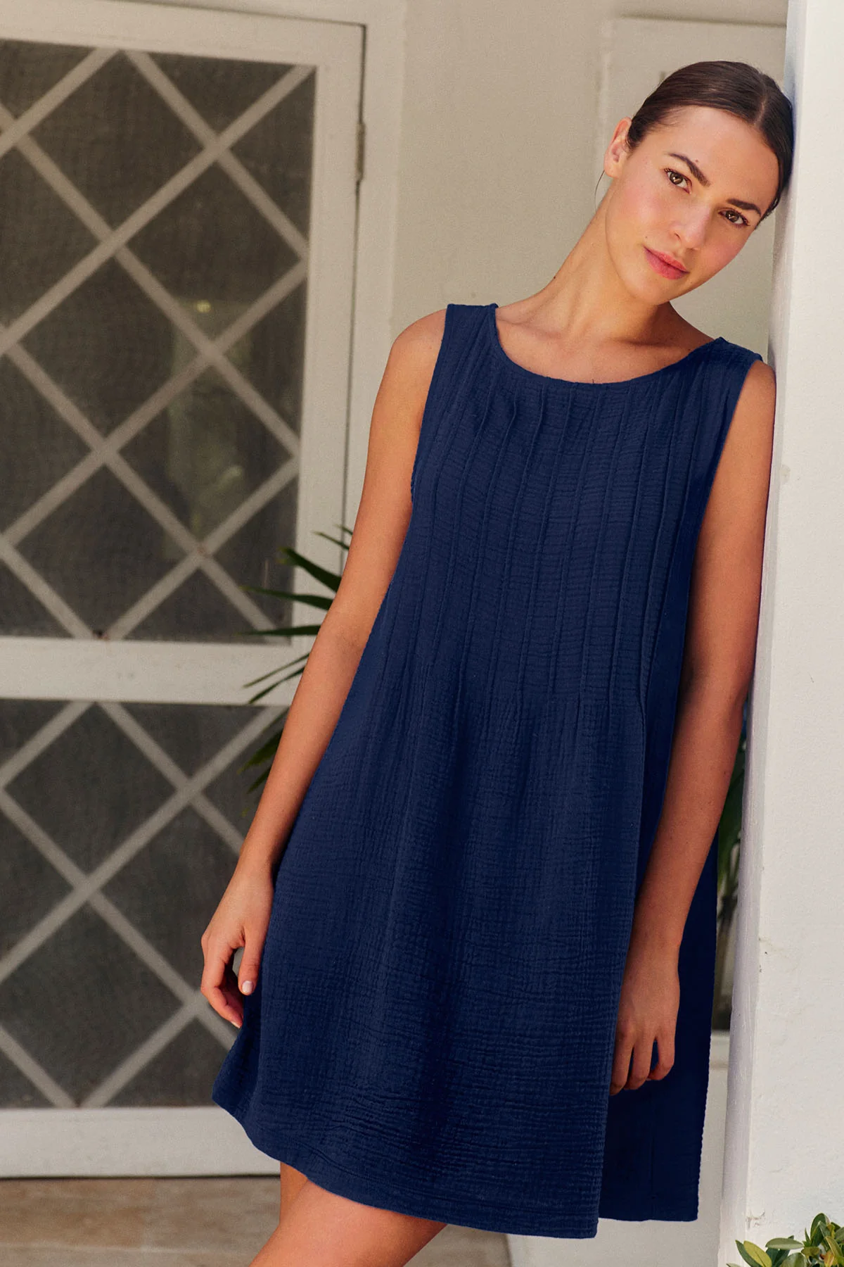 Monaco Nightgown in Blue Depths Gauze - Image 3