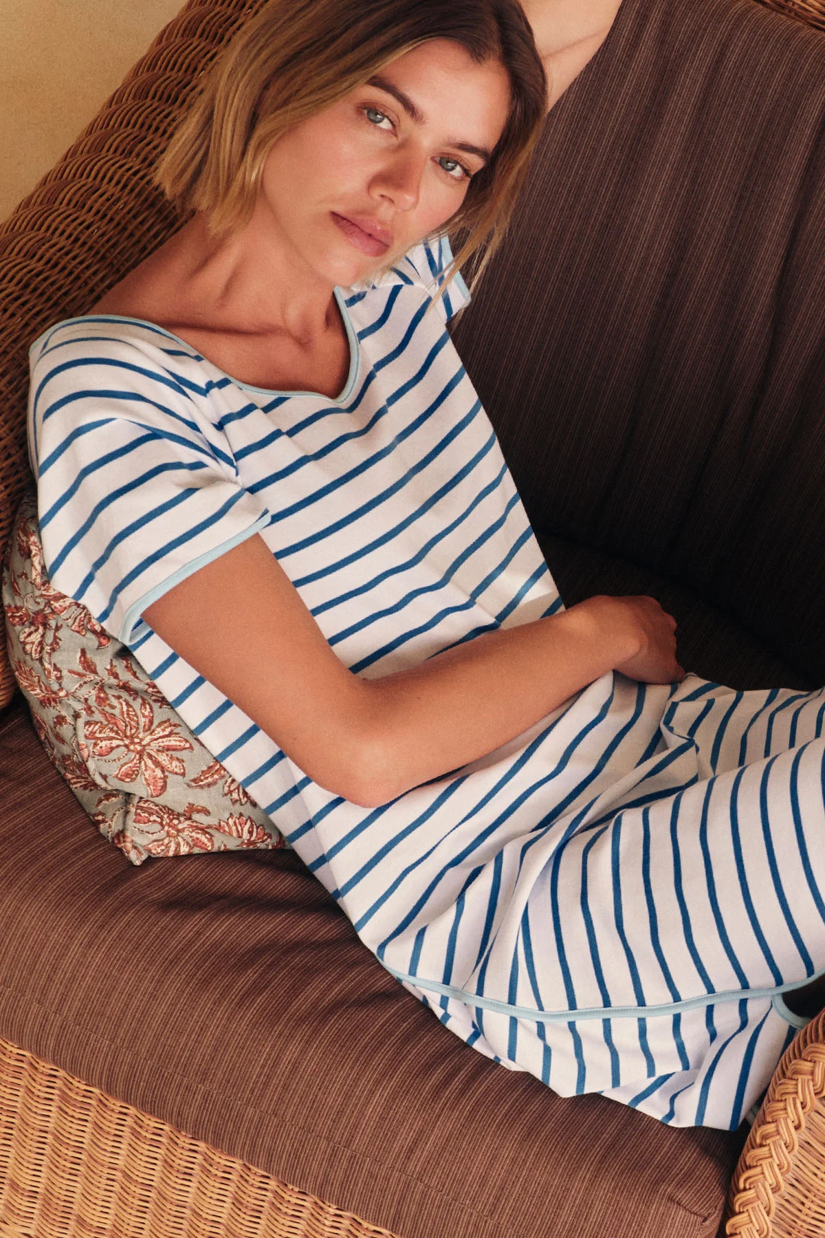 Pima Nightgown in Cape Anchor Stripe - Image 2
