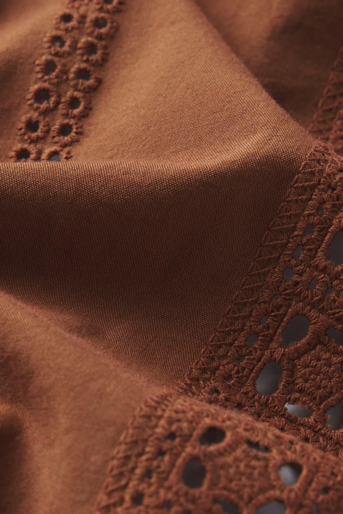 Cafe Shorts Set in Cinnamon Eyelet - Image 6