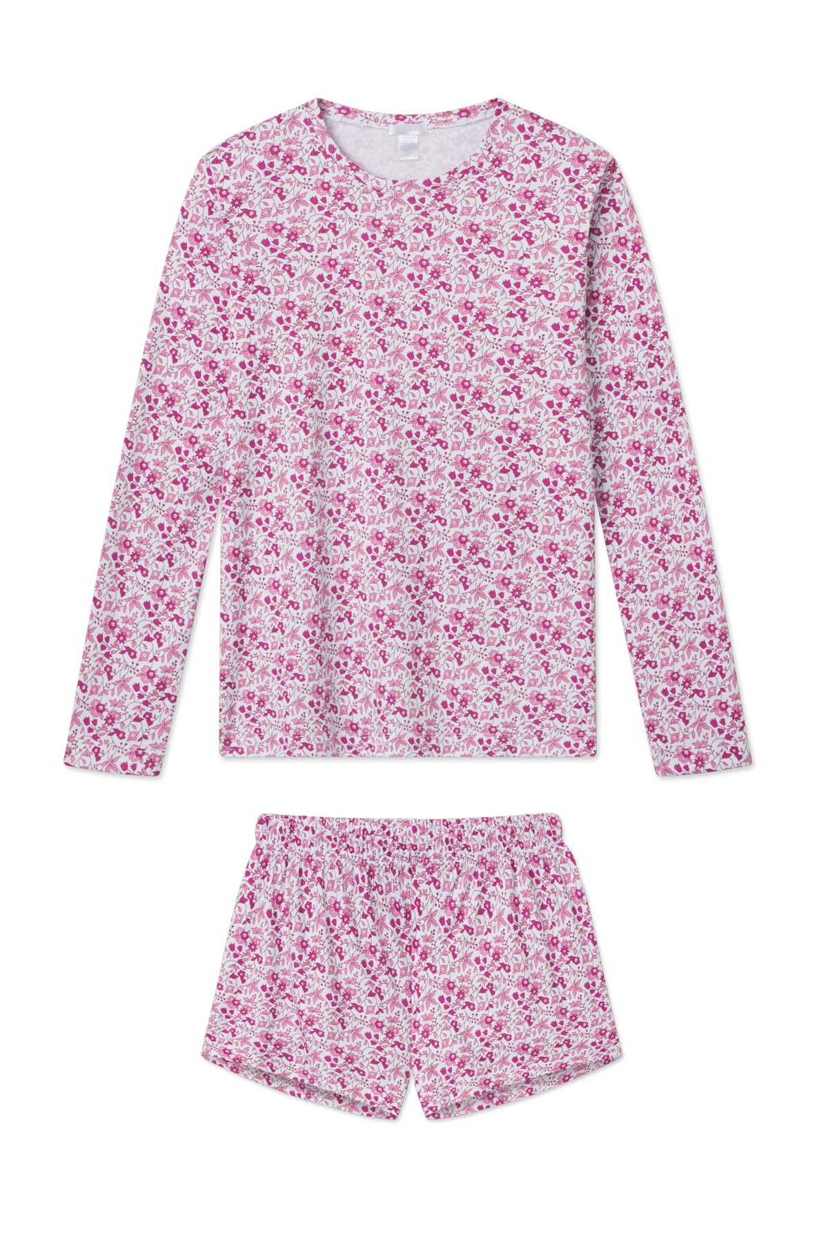 Pima Crew Long-Short Set in Dahlia Garden Floral