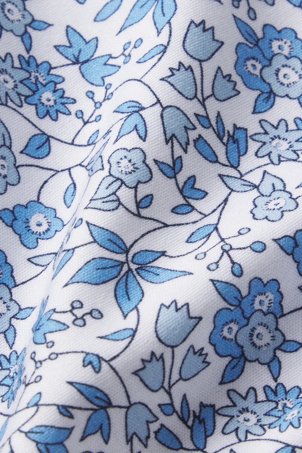 Pima Maternity Nightgown in Delft Blue Garden Floral - Image 5