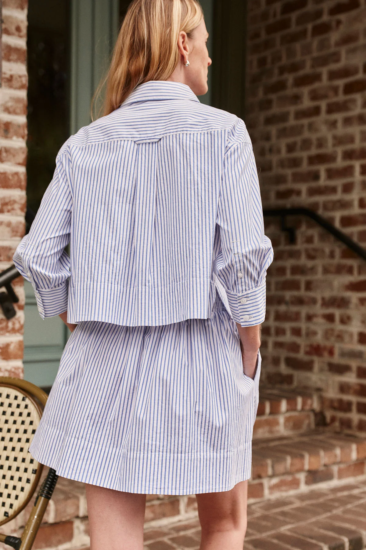 Switch Skirt Set in Diver Blue Bengal Stripe - Image 4