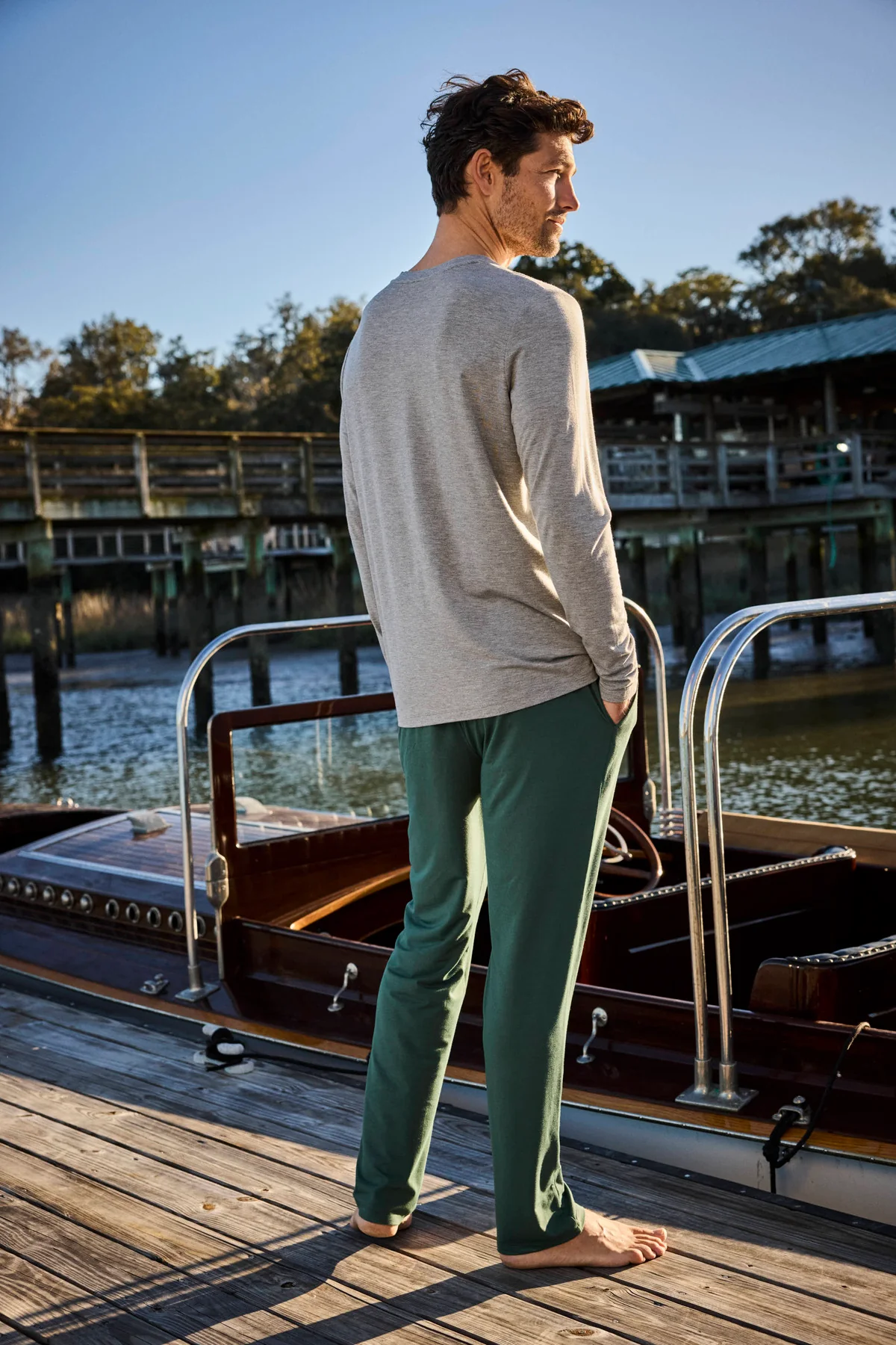 Men's Bamboo Lounge Pants in English Ivy - Image 4