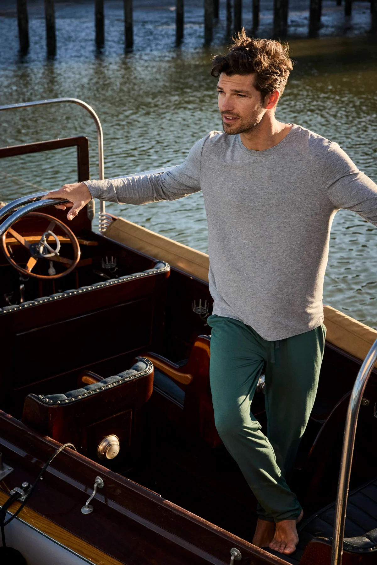 Men's Bamboo Lounge Pants in English Ivy - Image 5