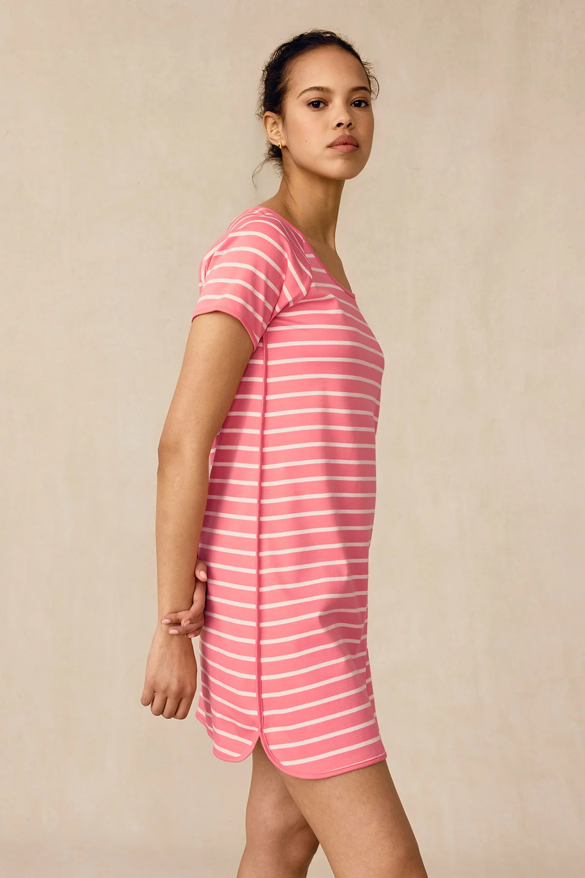 Pima Nightgown in Gelato Inverse Anchor Stripe - Image 5