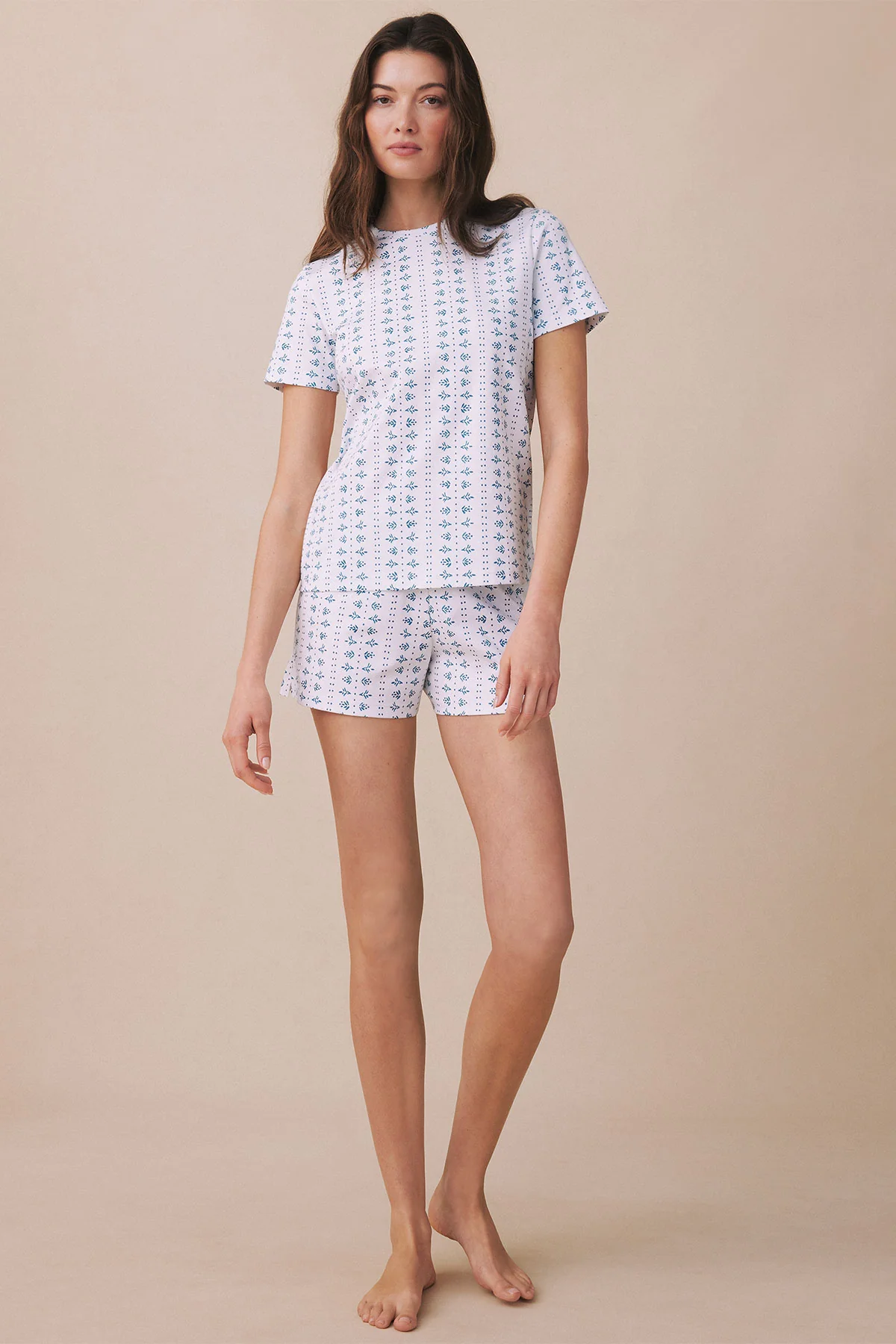 Pima Crew Shorts Set in Haven Blue Garden Arbor - Image 4
