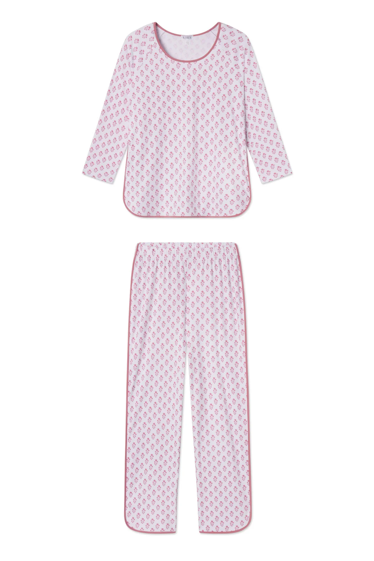 Pima Long-Long Set in Light Camellia Posy
