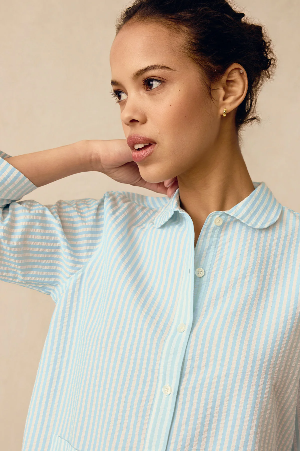 Georgie Pocket Shorts Set in Salt Spray Seersucker - Image 5