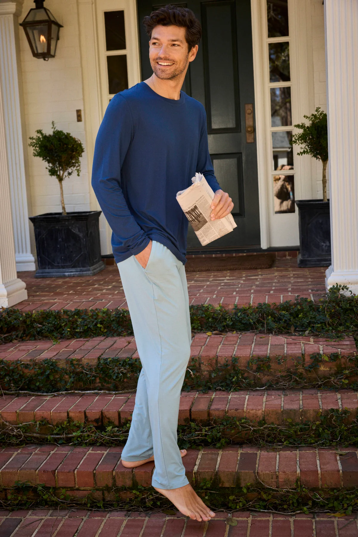 Men's Bamboo Lounge Pants in Stone Blue - Image 2