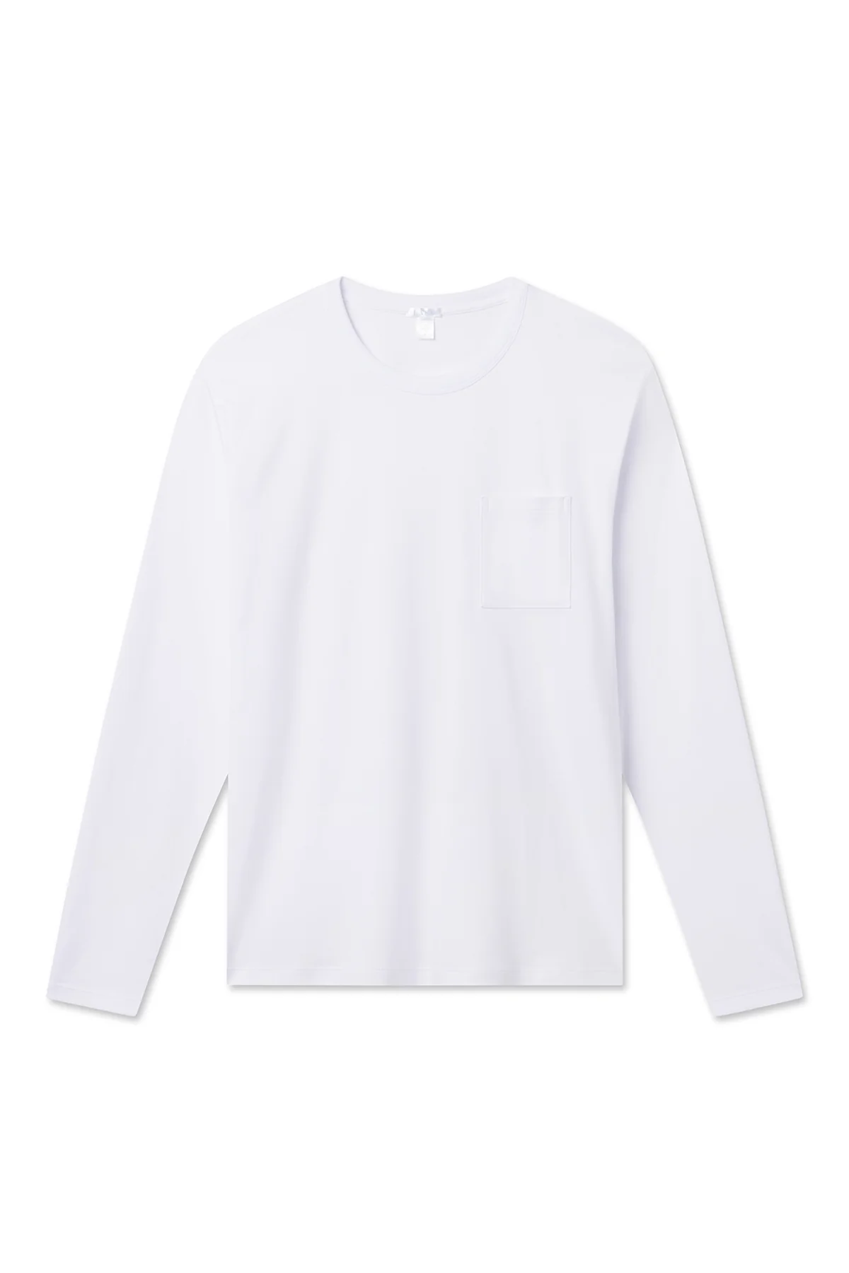 Men's Long Sleeve Pima Pocket Tee in White