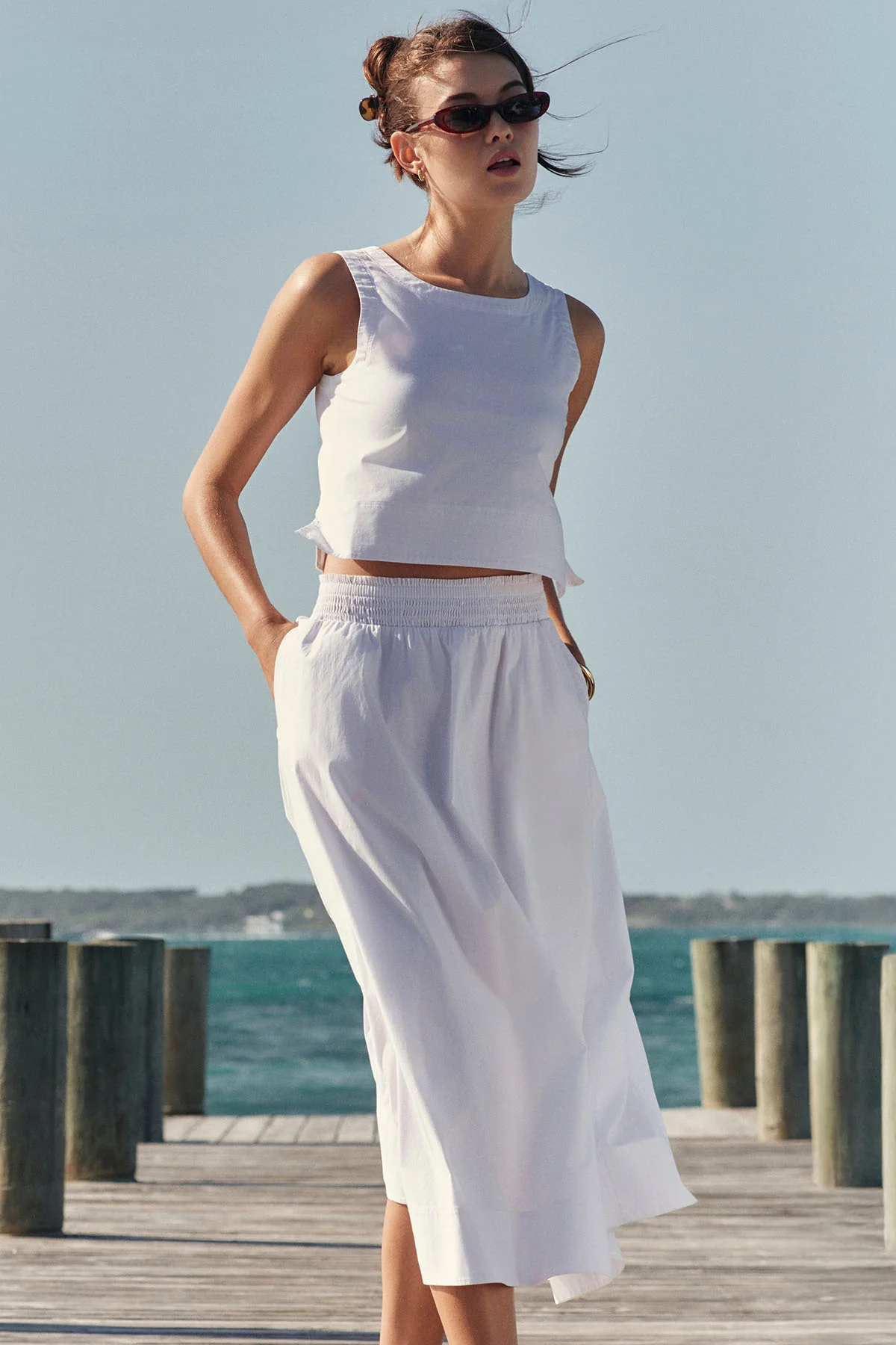 Terrace Skirt Set in White - Image 3