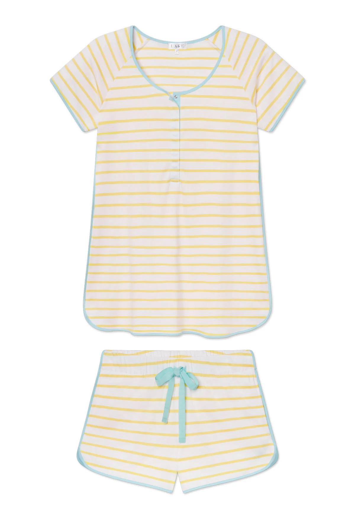 Pima Maternity Shorts Set in Zest Anchor Stripe