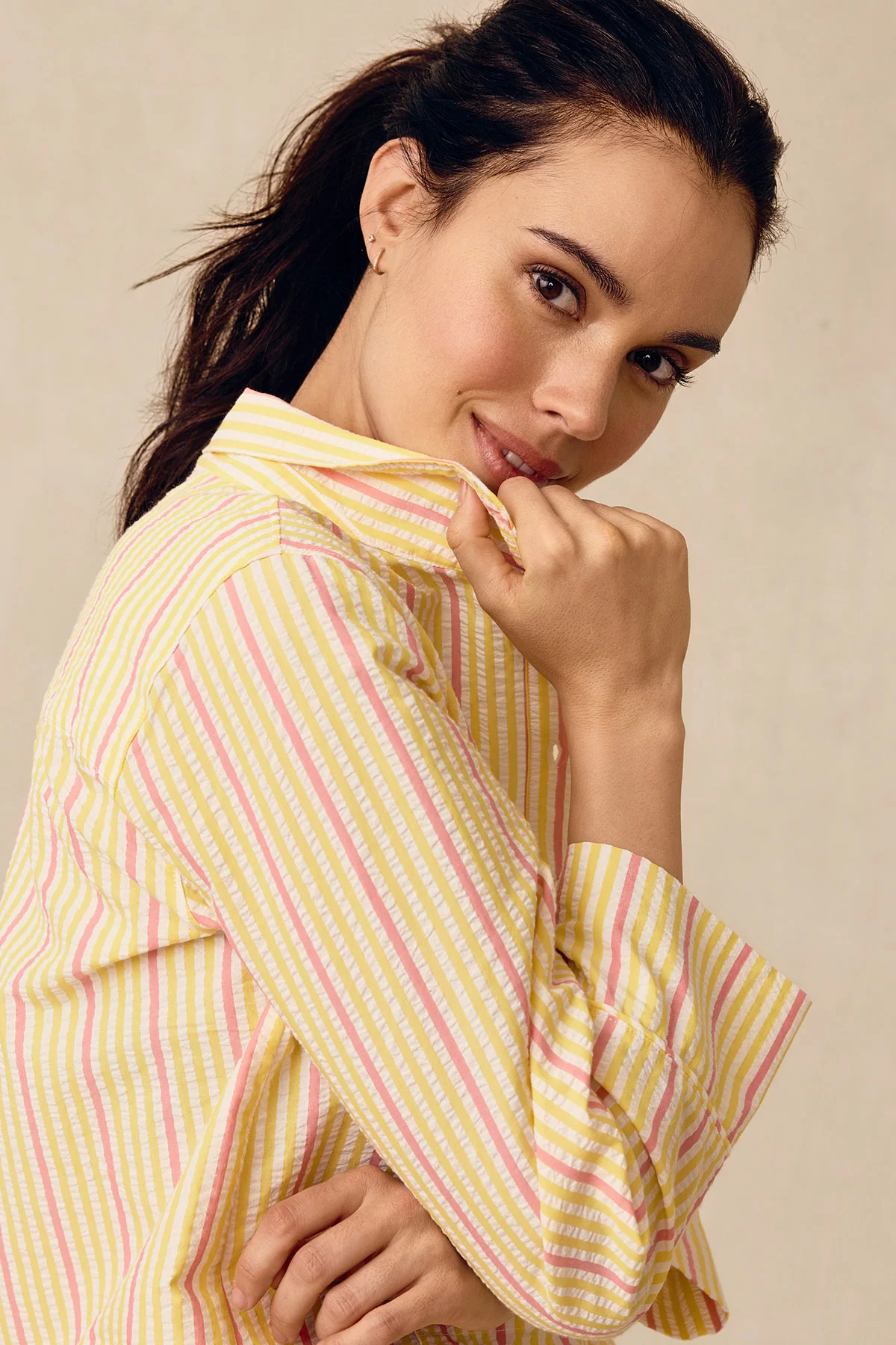 Georgie Pocket Shorts Set in Zest Coastline Seersucker - Image 4