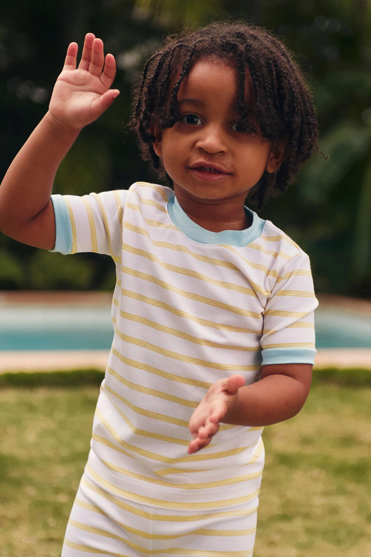Kids Shorts Set in Zest Triple Stripe - Image 3